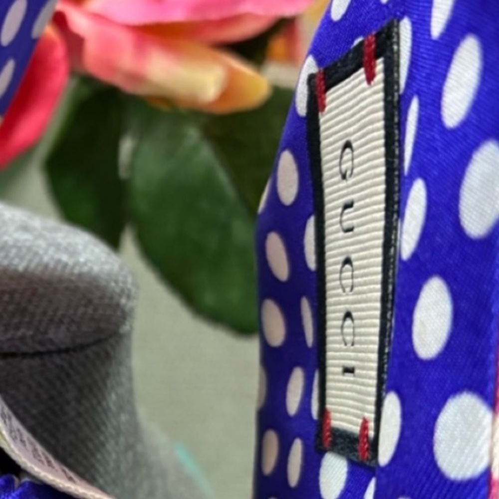 Gucci, silk, pink and purple polka Dot headband wrap NWT authentic - Picture 8 of 14